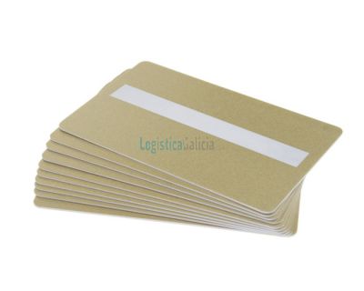 Tarjetas PVC doradas con panel de firma para impresoras de tarjetas (Pack de 100)